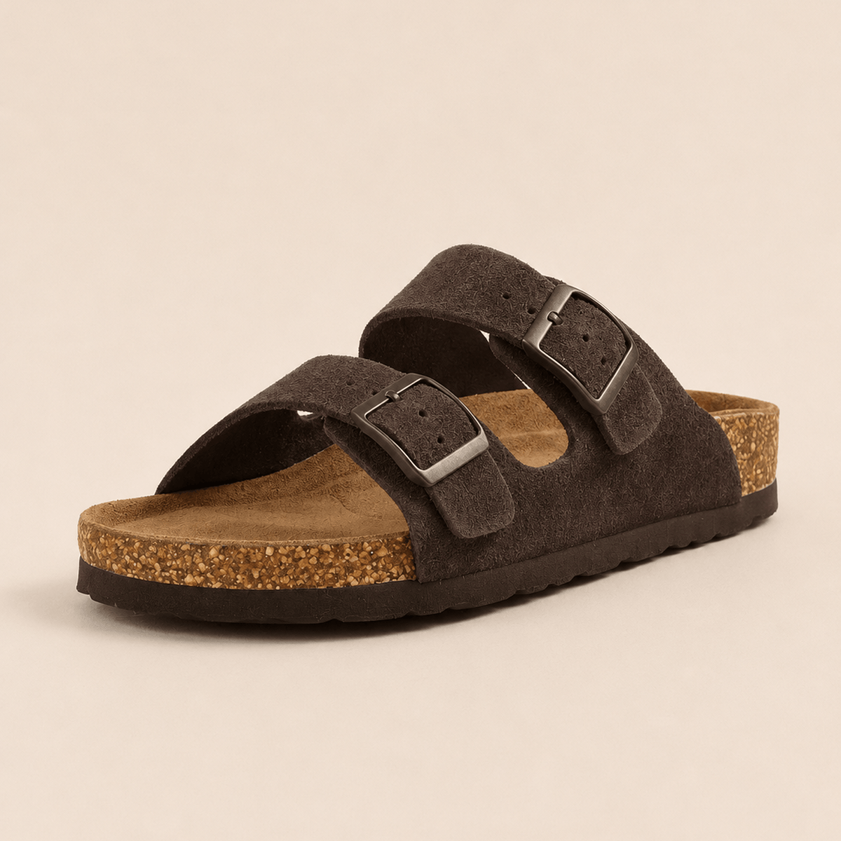 The Premium Suede Sandal in Mocha